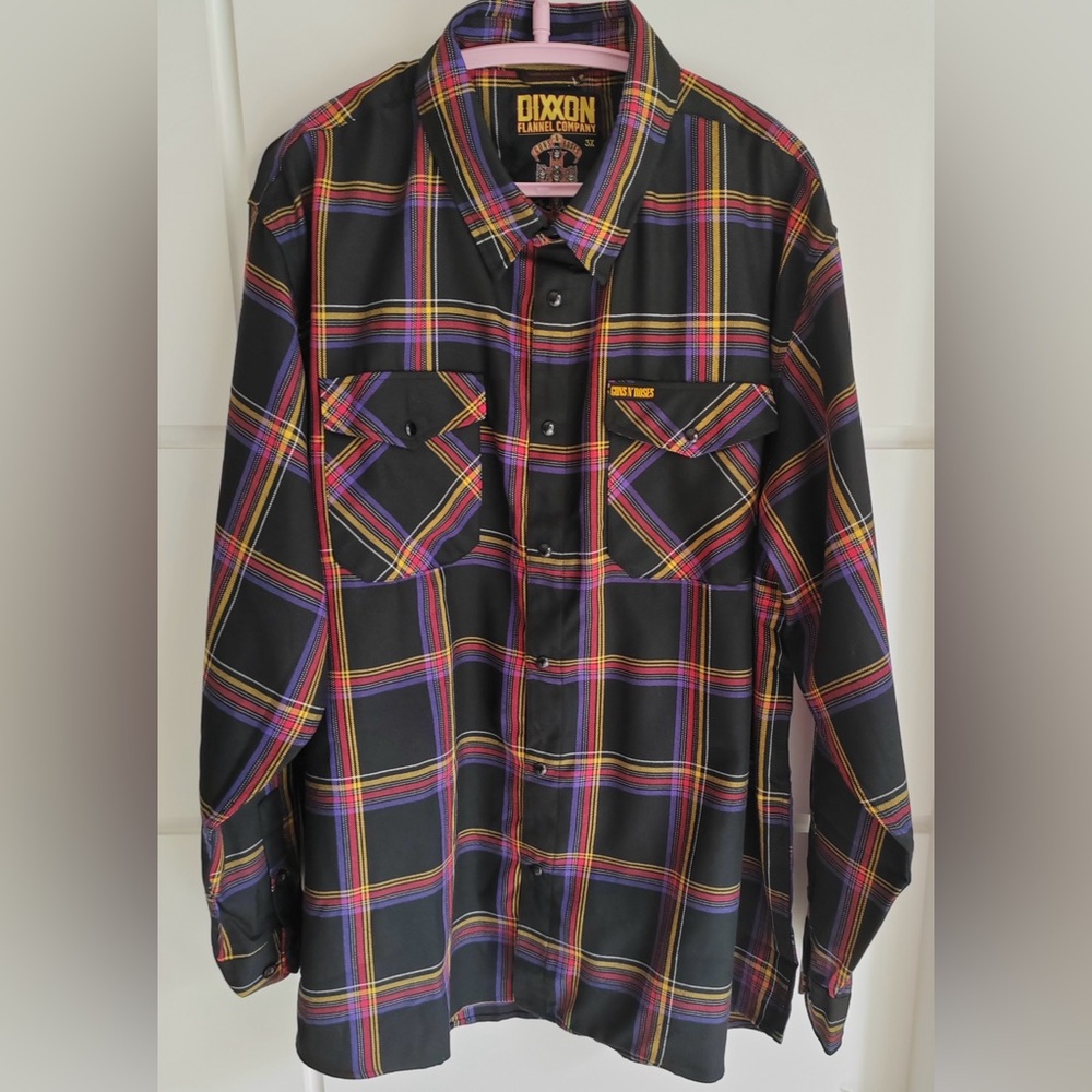 2XL Dixxon Men's Flannel Co. Guns N Roses Button Down Shirt Plaid Long Sleeve